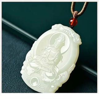Natural Nephrite Buddhist Pendant Necklaces