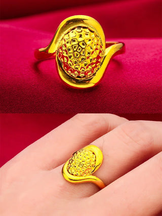 Adjustable Open 24K Gold Ring