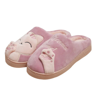 Cute Cartoon Embroidery Round Toe Slippers