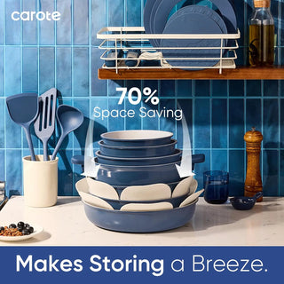 25pcs Ceramic Cookware Set Nonstick, Pots and Pans Set Non stick, Non Toxic Cookware, Dishwasher/Oven Safe, RV/Camping