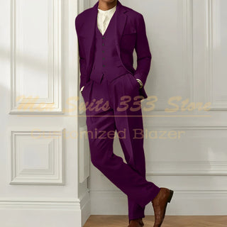 High Quality Single Breasted 3 Pcs Pants Suits