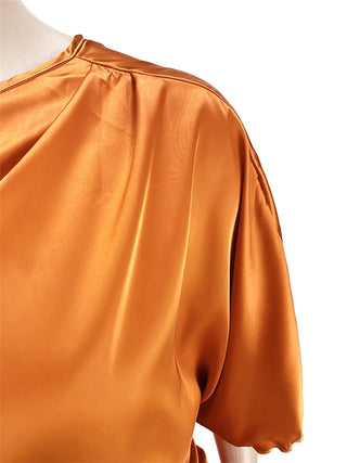 One Sleeve Satin Evening Party Dress