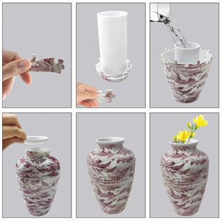 Creative 3D Puzzle Vase DIY Artistic Flower Arrangement Vase Building Block Waterproof Flower Vase Jigsaw for Children/Adults