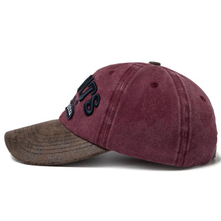 CNTANG PU Leather Washing Cotton Men Baseball Cap Letter Embroidery Women's Caps Summer Casual Unisex Sun Visor Hat Adjustable