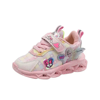 Girls shoes with lights 2024 spring and autumn new mesh breathable and lightweight children's sneakers for small,