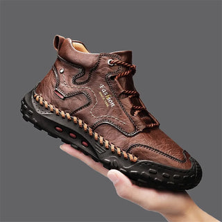 Casual Men's ort Boots Trendy Outdoor Independent Station Cross-Border Leisure oes round Toe Flat Heel Stitched Crt