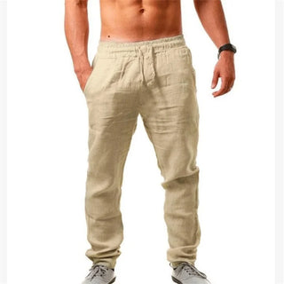 Summer Men Cotton Linen Pants Soild Casual Trousers Breathable Training Gym Pants Sport Sweatpants Joggers Hip Pop Streetwear