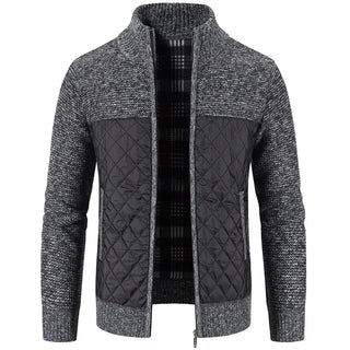 Autumn Winter New Men's Jacket Slim Fit Stand Collar Zipper Jacket Men Solid Thick Warm Jacket Men Sweater