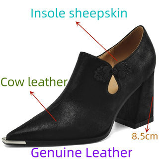 Genuine Leather Pointed Toe Dress Shoes
