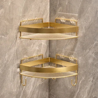 Wall Mounted Golden Bathroom Storage Rack