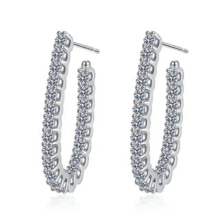 Full Moissanite Earrings for Women S925 Sterling Sliver with 18k Gold Plated Ear Stud Wedding Earring Luxury Jewelry Gift