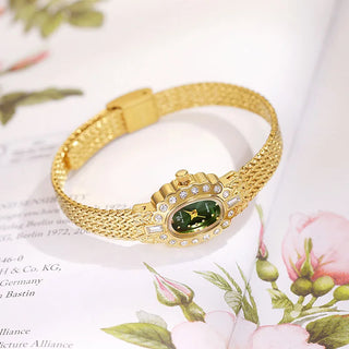 New Watch Female BS Brand 2025 Light Luxury Women's Watches Vintage Elegant Small Oval Dial Crystal Quartz Wristwatches Ladies
