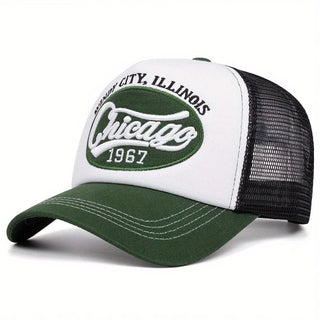 1967 letter embroidered baseball cap breathable mesh truck driver cap