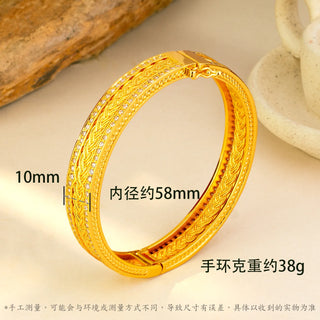 Women's 24K Gold Retro Woven Bangle
