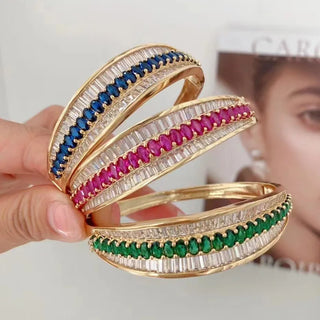 Emerald Sapphire Zircon Gemstone Bangle