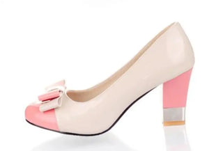 Women Pumps Thick High Heels Shoe