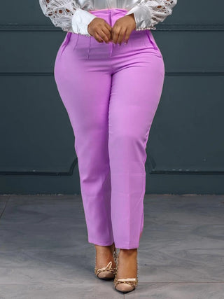 Women Shiny Yellow Capris Pants High Waist Trousers Office Work Lady Ankle Length Pant Bottoms Capris 2024 Spring Summer