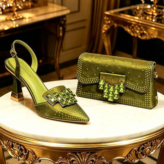 Stylish Slingback Heels & Matching Handbag Set