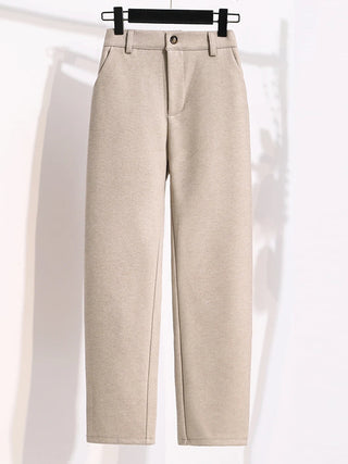 Woolen Elastic Waist Suit Pants