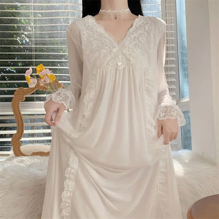 Women's Mesh Lace V-neck Nightgown