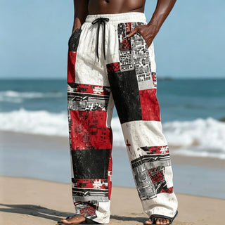 Ethnic Tribal Drawstring Wide Leg Pants