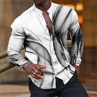 Ethnic Style Print Cardigan Shirt