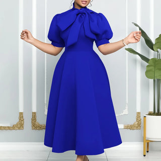 Luxury Bow Collar Elegant Party Dress