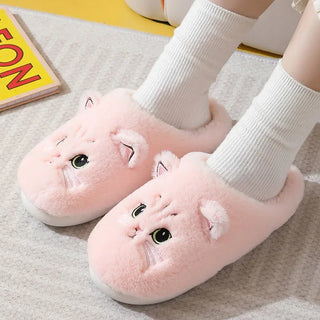 Lovely Warm Cute Cat Plush Slippers