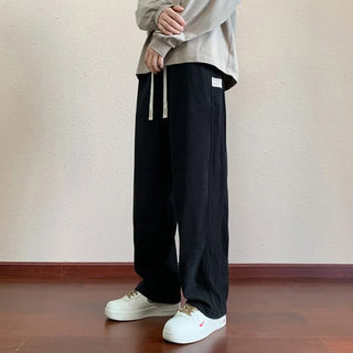 Multi-Pockets Drawstring Wide Sweatpants