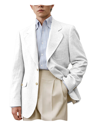 Linen Single Breasted Blazer Business Suit