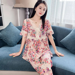 Home Nightwear Clothes Printed Pajama Sets