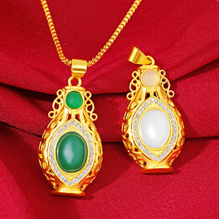 Elegant 24K Gold Jasper Pendant