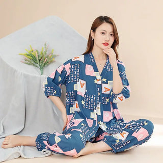 National Style Silk Pajamas Set