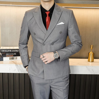 S-6XL Blazer Pants Men's Double-breasted Suit Jacket and Trousers Men's Casual Business Suits Groom's Wedding Dress Party Tuxedo