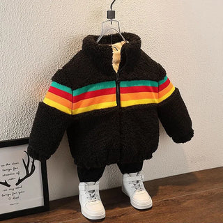 Boys Thickened Velvet Padded Outerwer