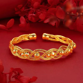 9999 24K Real Yellow Gold Bohemian Flash Bracelet, High - end Light Luxury Open for All - occasion Use