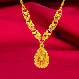 Elegant 24K Gold Water Drop Pendant