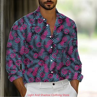 Men's Tropical Hawaiian Long Sleeved Shirt