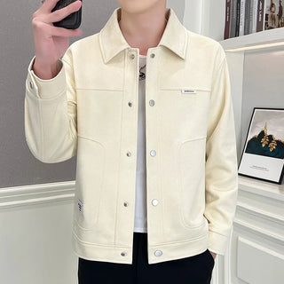 2025 High-quality Fashion Handsome Spring New Men's Lapel Fashion All Korean Version of Casual Men's Coat Jacket Handsome Coat