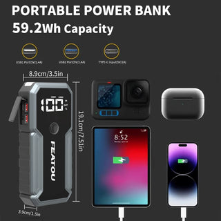 Portable 12V Car Battery Jump Starter - Epictzar Intl.