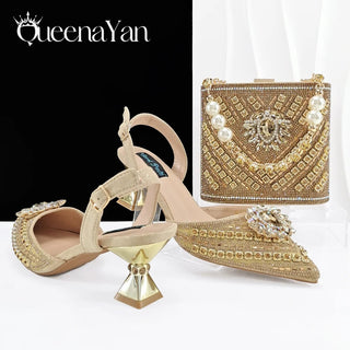 Italian Design Rhinestone Shoes & Matching Bag - Epictzar Intl.