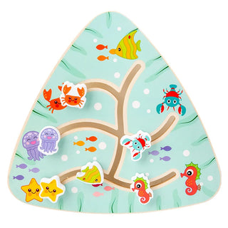 Board Game Toddlers Toy Walking Maze Wooden Chess Board Wooden Fruit Maze Board Movable Maze Board Wood Board Taste Game