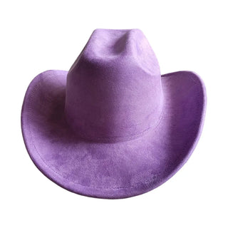 Suede Leather Cowboy Fedora Hat