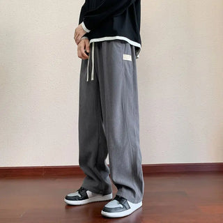 Multi-Pockets Drawstring Wide Sweatpants