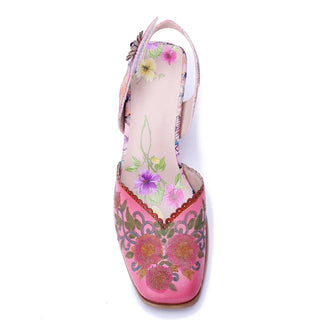 Floral Cutout Ankle Strap Party Sandals