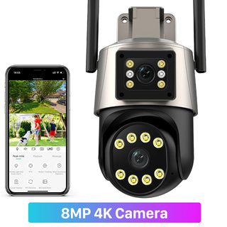ABUNTU 12MP 6K Wifi Surveillance Camera 8X Digital Zoom Outdoor PTZ Wifi Camera Human Detection Alarm 4K Security Camera ICSEE