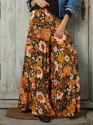 All-Season Floral Wide-Leg Pants