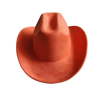 Suede Leather Cowboy Fedora Hat