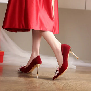 Pointy High Heels Suede Shoes