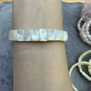 AAAA Natural White Fritillaria Stone Bay Pearl Jewels Bracelet Natural Fahion Stone Bangle for Woman And Man Wholesale !